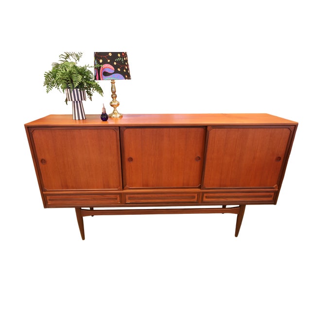 Mid-Century Modern Danish Sideboard in Teak and Walnut with Sliding Doors, 1960s For Sale - Image 3 of 18
