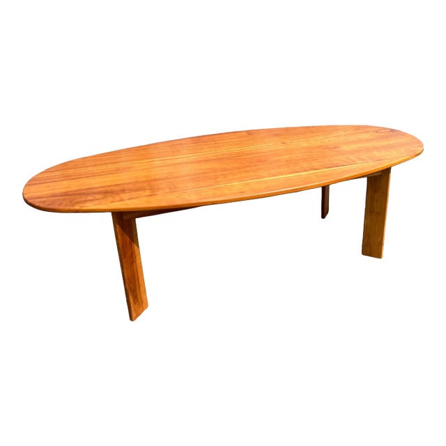 1980s Dining Table or Desk in the Manner of Charlotte Perriand, Solid Wood For Sale