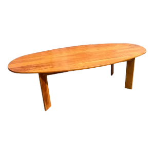 1980s Dining Table or Desk in the Manner of Charlotte Perriand, Solid Wood