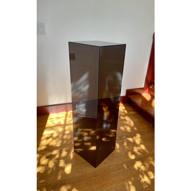 Plastic Vintage 1970s Black Lucite Pedestal For Sale - Image 7 of 13
