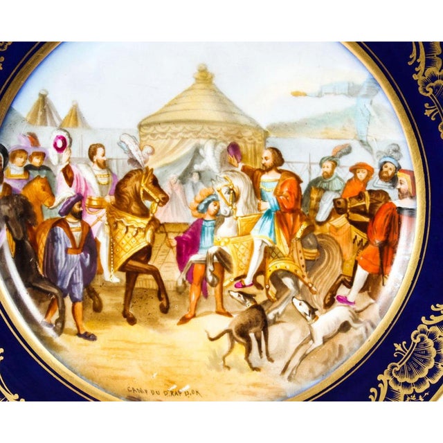 19th Century French Sevres Porcelain Camp Du Rap Plate For Sale - Image 3 of 13