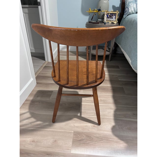 Mid-Century Modern Vintage Conant Ball Wood Spindle Back Chair For Sale - Image 3 of 4