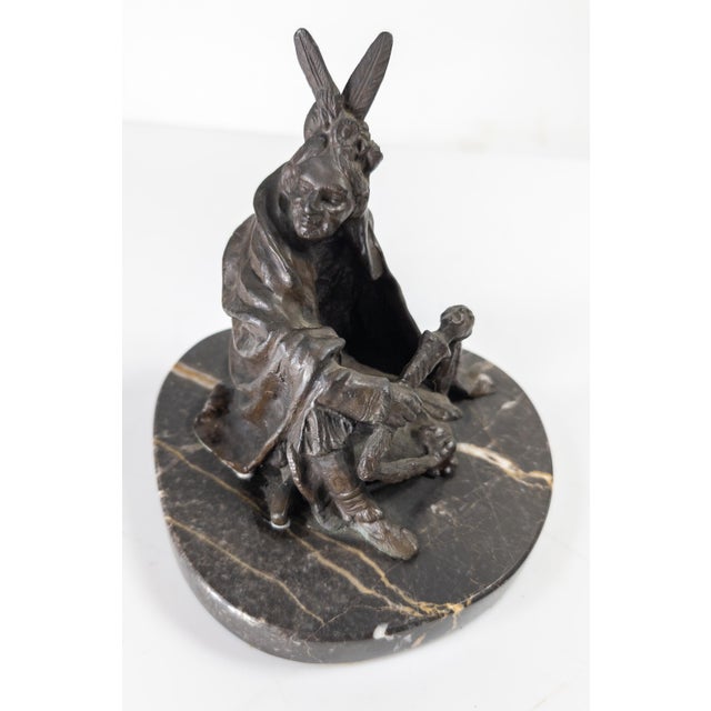 Bronze Mid-Century Western Bronze Indian Figure After Carl Kauba For Sale - Image 8 of 11