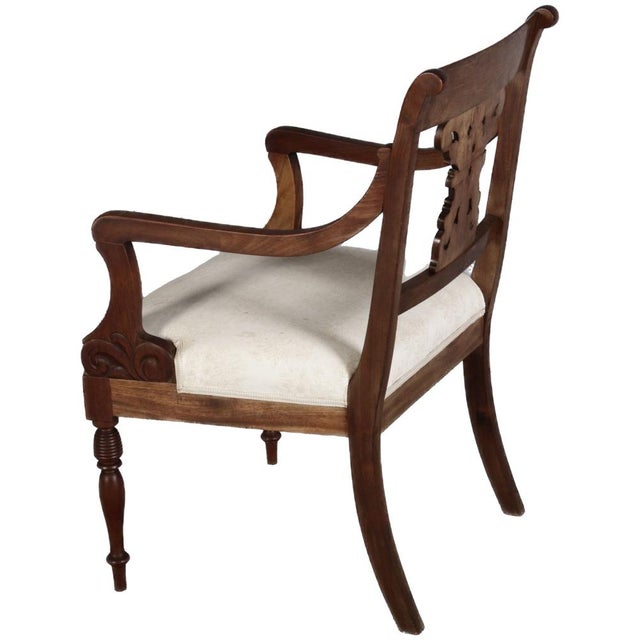 Baroque Antique English Regency Biedermeier Armchair in Mahogany, 1840 For Sale - Image 3 of 18