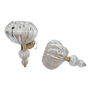 Art Deco Murano Glass Wall Sconces - a Pair