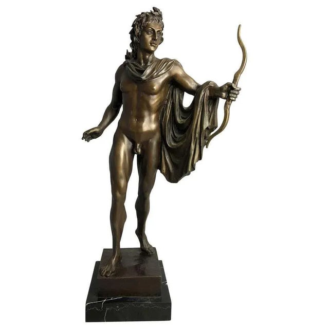 20th Century Bronze Statue of Apollo, Greek God of Archery For Sale - Image 11 of 11