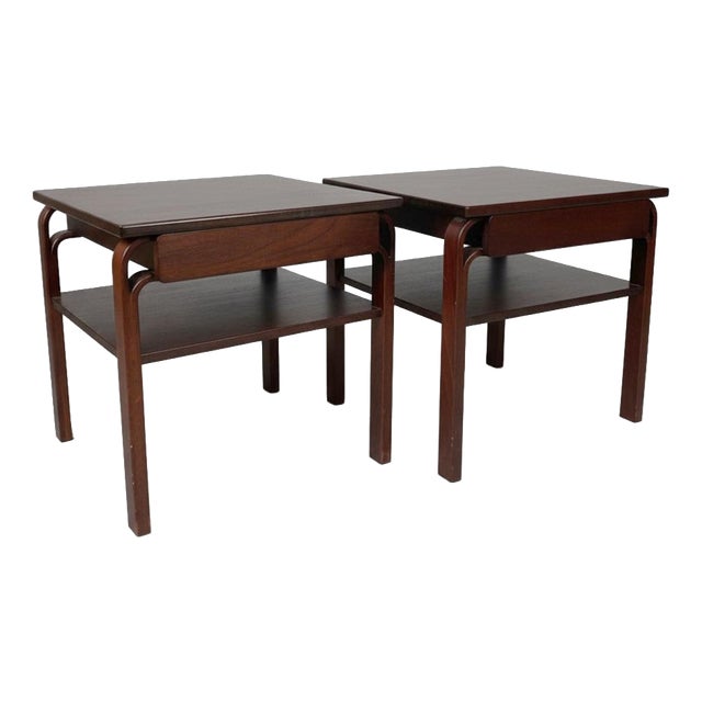 Nordic Side Tables in Wood, 1970s, Set of 2 For Sale