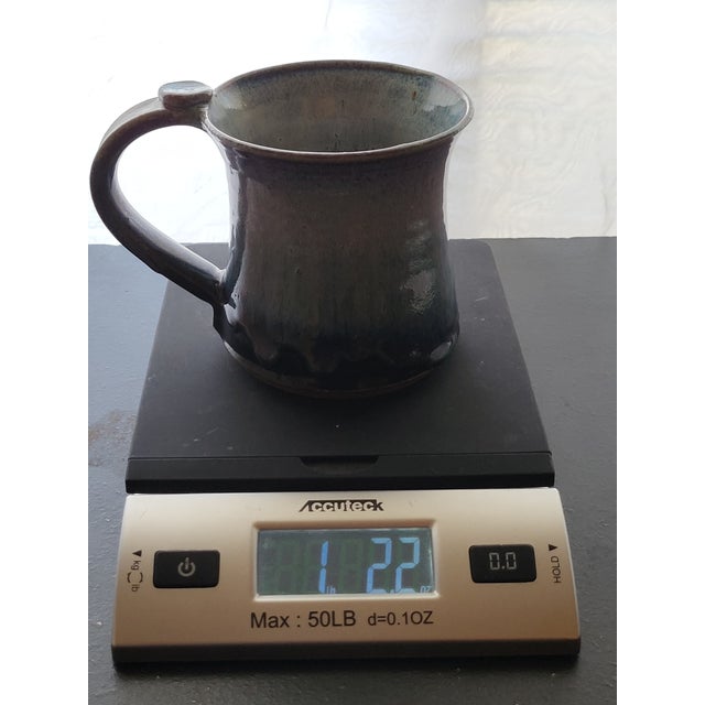 1990s Studio Pottery Mug Gradient Blue Purple For Sale - Image 14 of 14