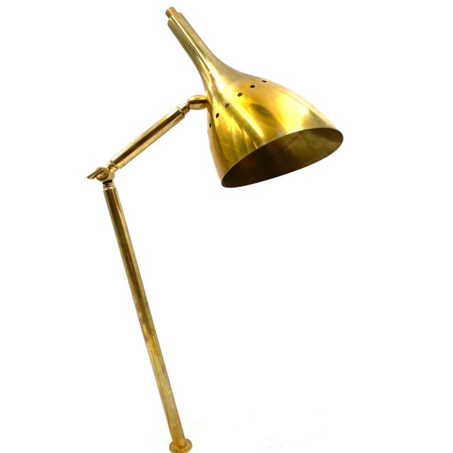 Golden Brass Table or Desk Lamp with Carrara Marble Base, Italy, 1980s For Sale - Image 3 of 18