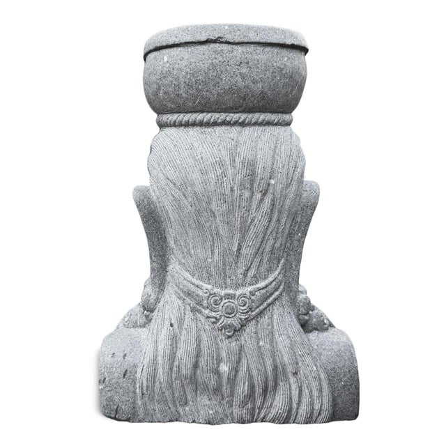 Vintage Stone Garden Dewi Sri Bust Planter For Sale - Image 4 of 7