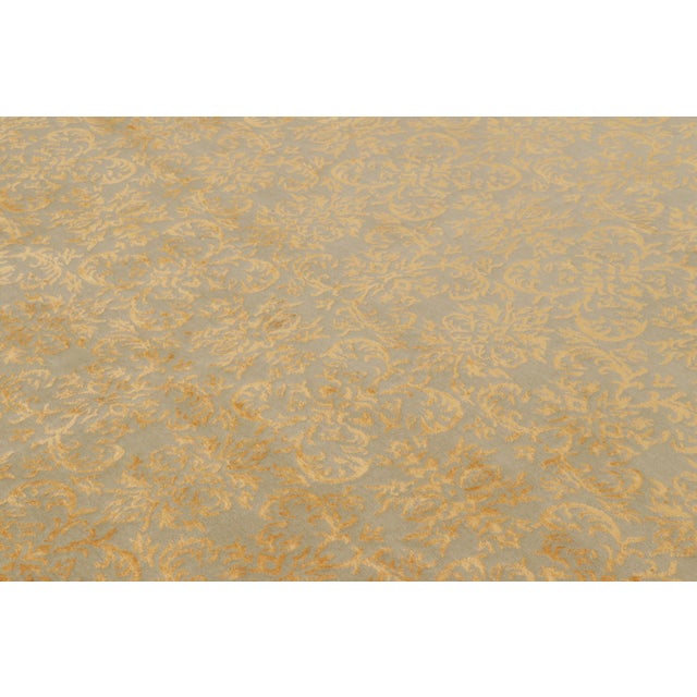 Textile Rug & Kilim’s European Style Rug in Gold and Green Arabesque Pattern For Sale - Image 7 of 10