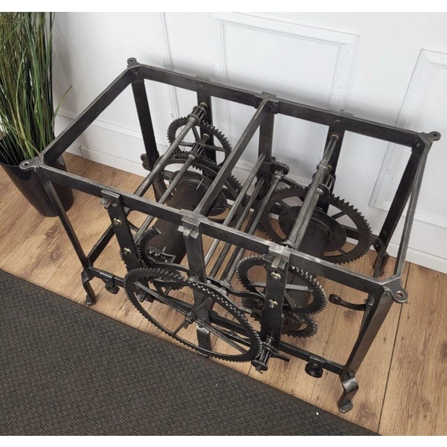 18th Century Italian Wrought Iron Church Tower Turret Clock Console Side Table For Sale In Dallas - Image 6 of 10