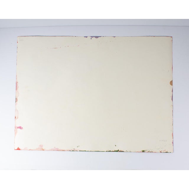 Paper 1980s Abstract Acrylic Landscape Painting by Harry Hilson For Sale - Image 7 of 7