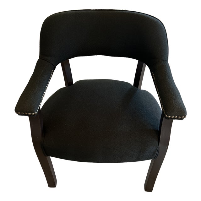 Upholstered Vintage Office Chair With Nailheads For Sale