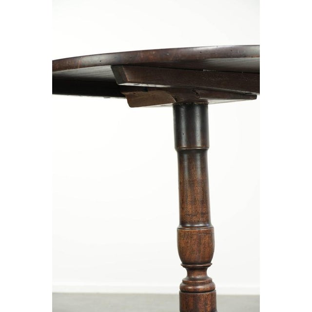 Brown Antique English Tilt-Top Side Table, 1700s For Sale - Image 8 of 11