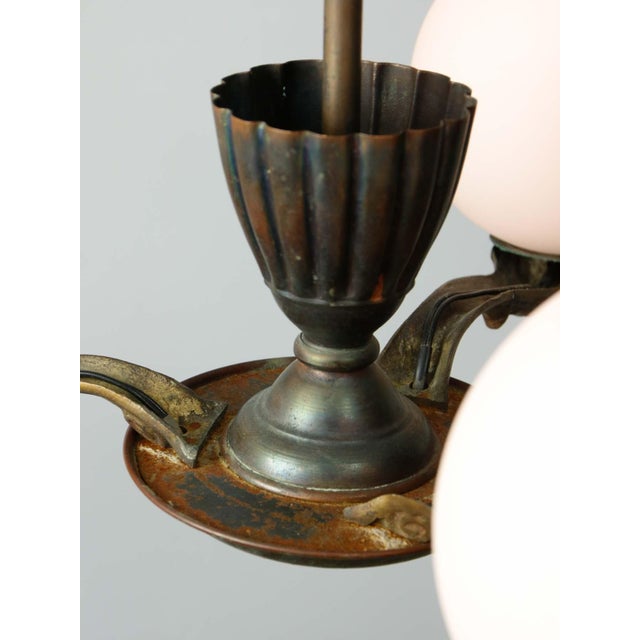 Art Deco French Brass Figural Chandelier, 1930 For Sale - Image 16 of 18