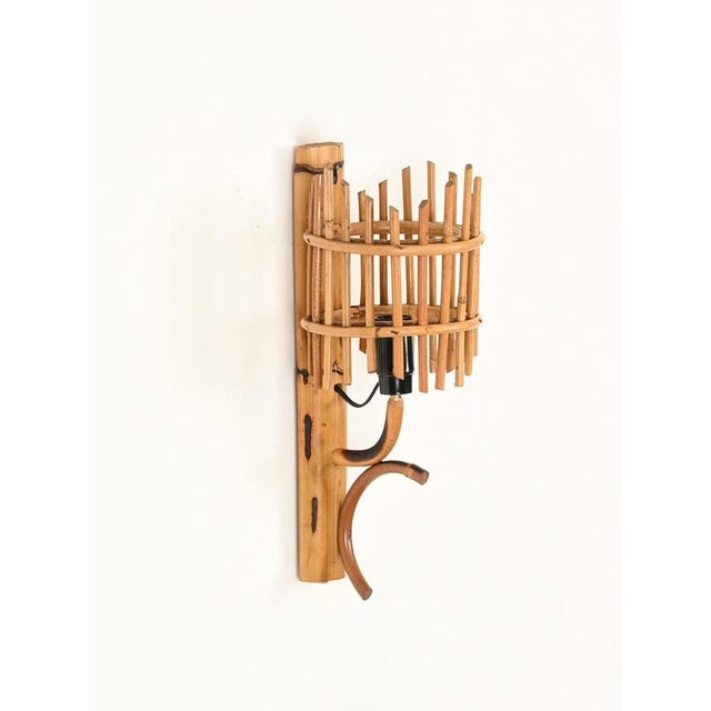 Mid-Century Modern Rattan Lantern Sconces by Louis Sognot, France, 1960s, Set of 2 For Sale - Image 9 of 13