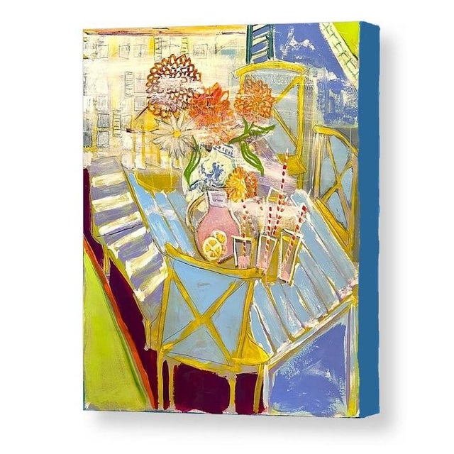 Blue Large Painting "Lemonade Summers" Original by Shann Spishak For Sale - Image 8 of 11