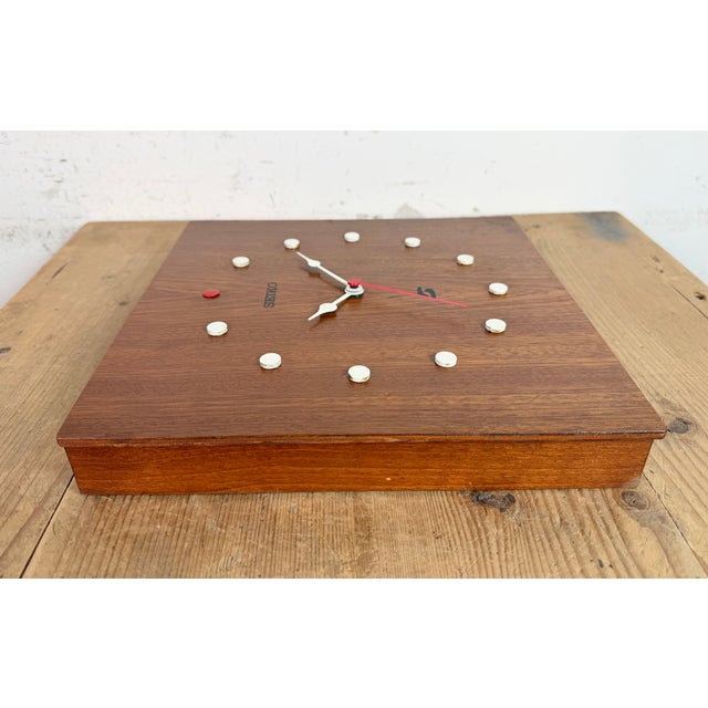 Vintage Brown Wooden Wall Clock from Seiko, 1980s For Sale - Image 13 of 16