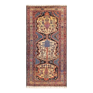 Artistic Tribal Geometric Primitive Animal Motif Antique Bakhtiari Rug For Sale