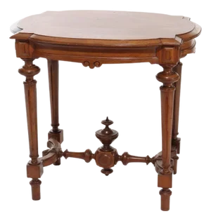 Antique Renaissance Revival Walnut Turtle Top Side Table C1890