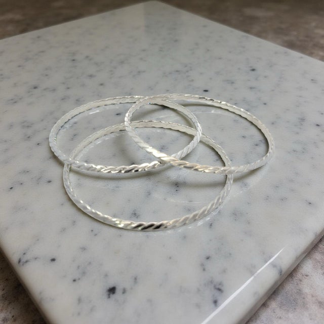 Metal Late 20th Century Tiffany & Co Single Bangle Bracelet Sterling Silver Estate For Sale - Image 7 of 15