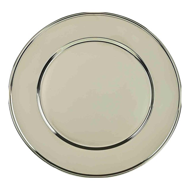 Vintage Silver Plated Serving Plate, 1970s For Sale