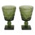 Indiana Glass Colony Park Lane Avocado Green Goblets Cups Set of Two For Sale