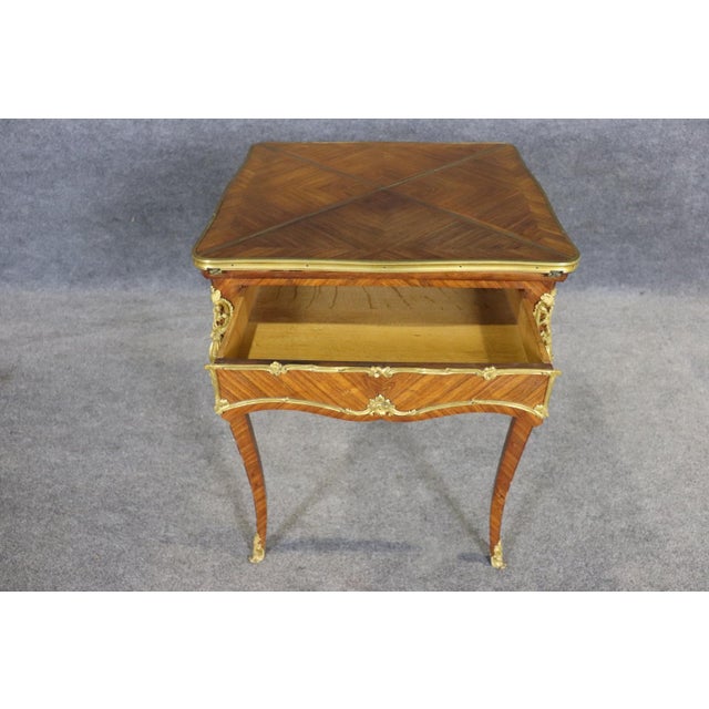 French 19th C.French Louis XV Style Bronze Ormolu Mounted Games Table by Francois Linke For Sale - Image 3 of 10