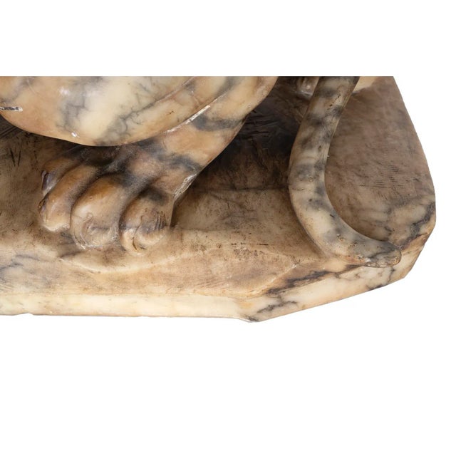 Stone Late 20th Century Carved Alabaster Tiger Sculpture For Sale - Image 7 of 9