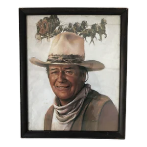 John Wayne Movie Print Framed 18x22
