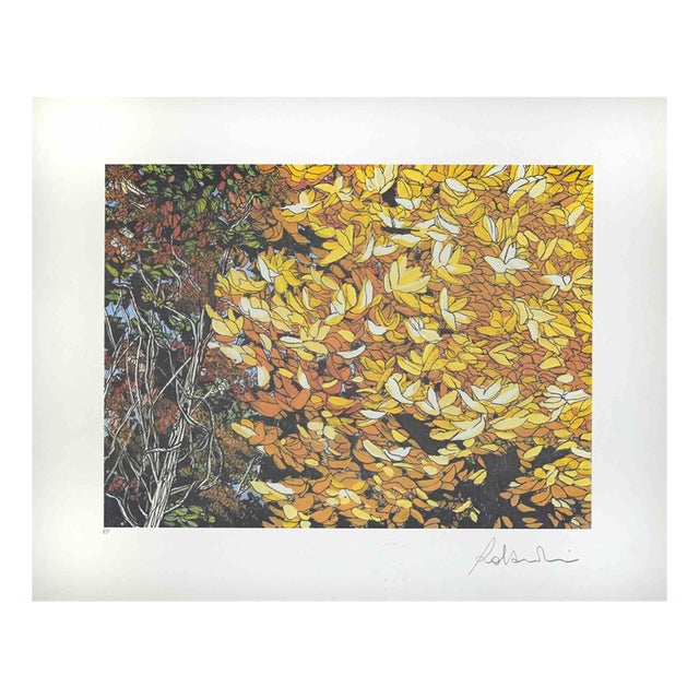 Rolandi Maurizio Coccia, Landscapes of Autumn, 1980s, Screen Print For Sale