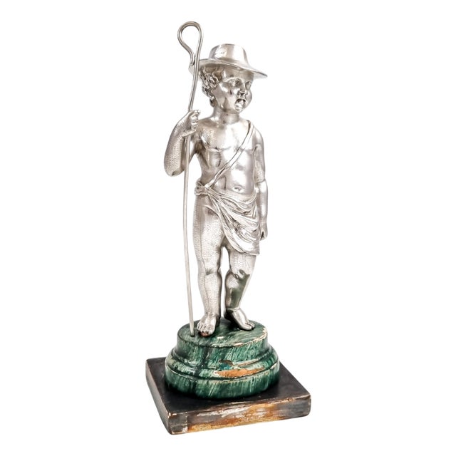 Sterling Silver Shepherd Boy Figure by Barnard, 1860s For Sale