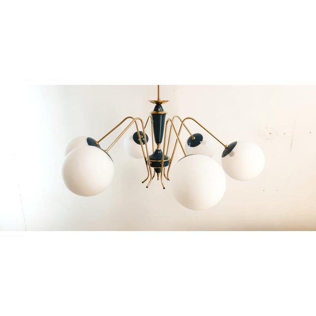 Sputnik Ceiling Light with White Spheres For Sale - Image 16 of 17