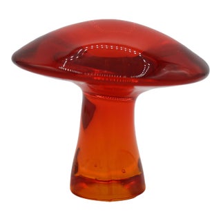 C. 1970s Viking Art Glass Mushroom Paperweight For Sale