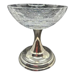 Vintage Godinger Crackle Glass and Silverplated Bowl