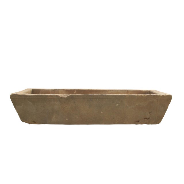 1940s 74" Inch Long Hand Chiseled Stone Trough 62 For Sale - Image 5 of 12