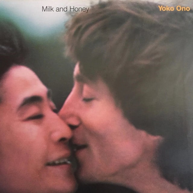 Paper Vintage 1984 John Lennon & Yoko Ono " Milk and Honey " Promo Collector's Poster For Sale - Image 7 of 9