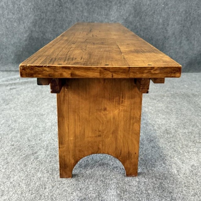 Vintage Pegged Maple Bench For Sale In Raleigh - Image 6 of 11