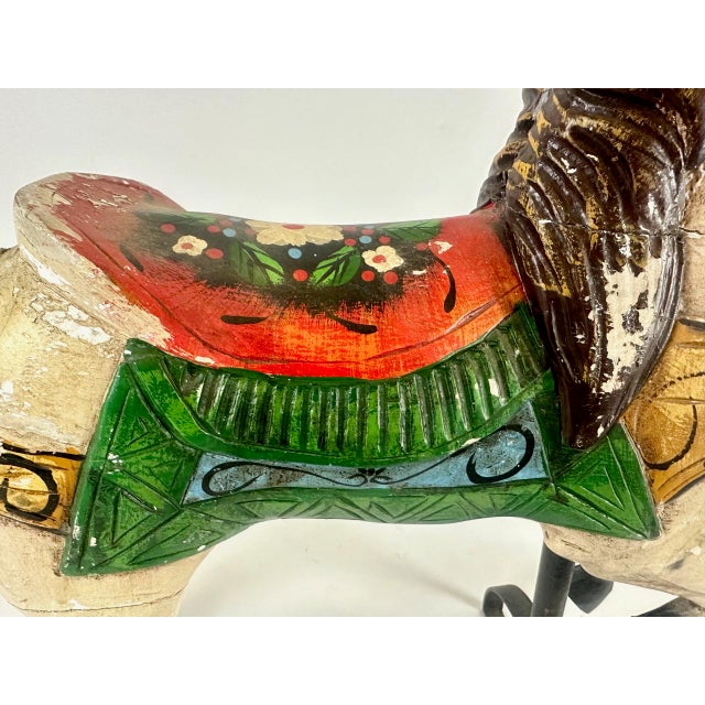 Carved Wooden Hand-Painted Carousel Horse, 1900s For Sale - Image 6 of 18