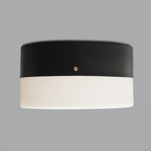 Mid-Century Modern Vintage Ceiling Light in Opal White Glass, 1950s For Sale - Image 3 of 13