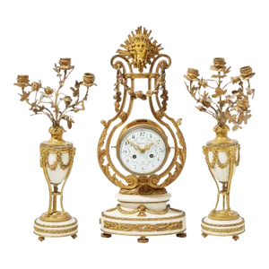 Tiffany & Co, French Louis Xvi, Clock, Garniture Set, Bronze, Marble, France