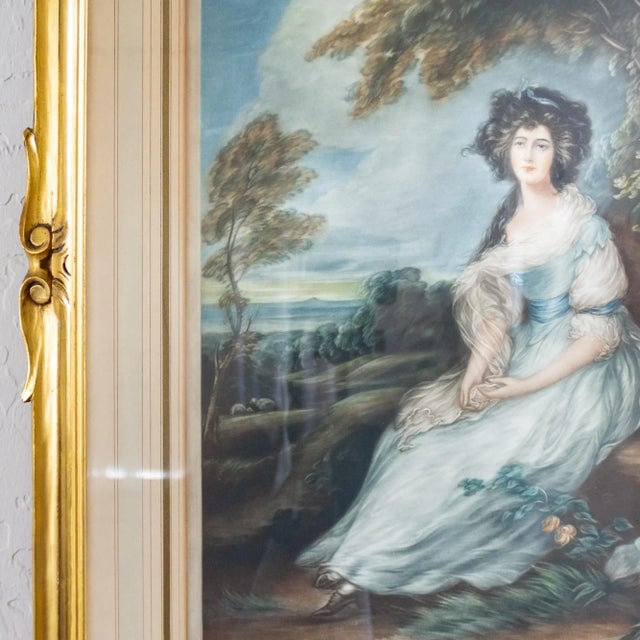 1900 - 1909 Giltwood Mezzotint of Thomas Gainsboroughs Mrs Richard Brinsley Sheridan For Sale - Image 5 of 8