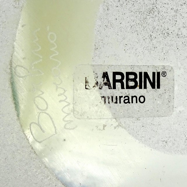 Alabaster Signed Murano Barbini Vintage Abstract Pattern Scavo Texture Italian Art Glass Cylinder Flower Vase For Sale - Image 8 of 9