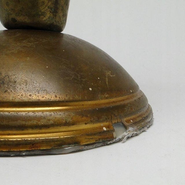 Postmodern Bedside Lamp in Brass and Glass, Poland, 1970s For Sale - Image 4 of 8