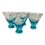 Vintage Handblown Capri Blue Stemless Weighted Cocktail Glasses- Set of 4 For Sale