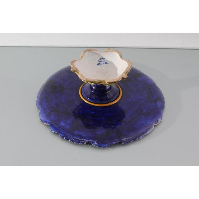 Ceramic Hand-Decorated Porcelain Cake Stand from Ginori, Italy, 1800s For Sale - Image 7 of 14