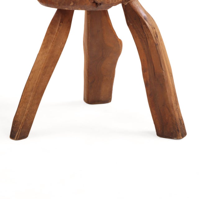 Small French Rustic Hardwood Table or Stool, C. 1950 For Sale - Image 4 of 6