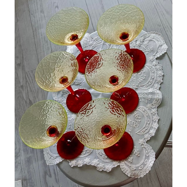 Pukeberg Glass Company Vintage Pukeberg Champagne Glasses - Set of 6 For Sale - Image 4 of 5