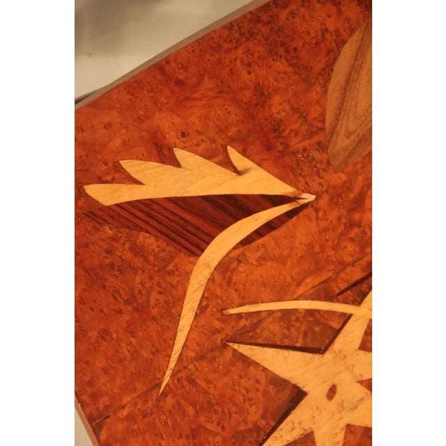 Italian Coffee Table with Wooden Inlays by Luigi Scremin, 1950 For Sale - Image 6 of 18